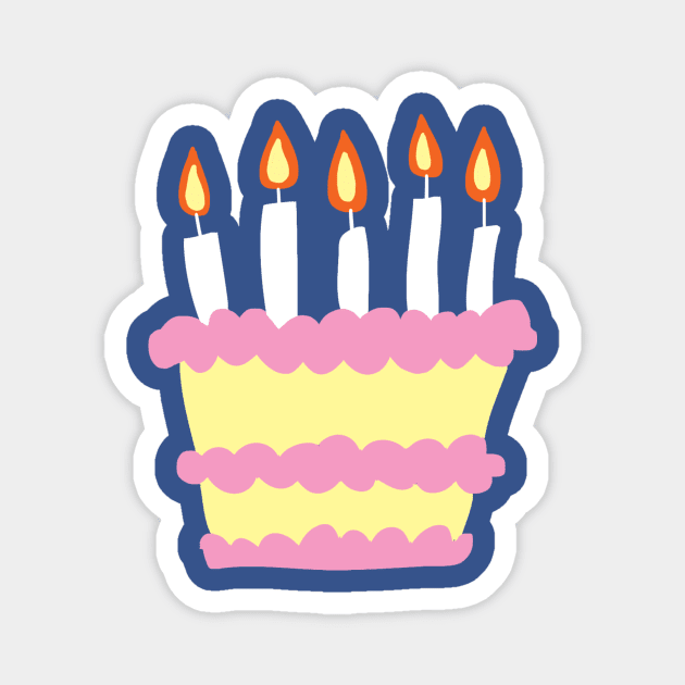 Pink White Birthday Cake Magnet by saradaboru