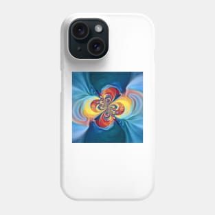 primary colours turquoise blue yellow and red twisting cyclone style design Phone Case