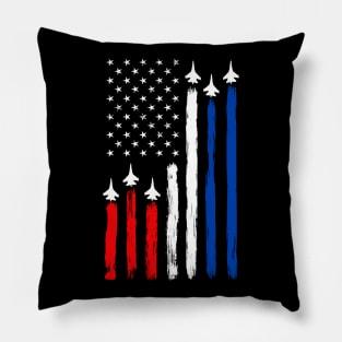 Air Force US Veterans 4th of July T shirt - Merica Flag T-Shirt Pillow