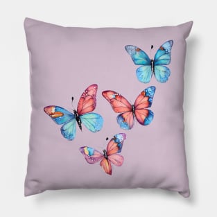 Colorful Monarch Butterfly Pattern in Watercolor Pillow
