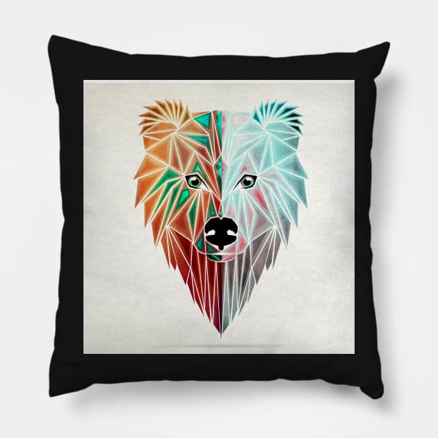 two faces bears Pillow by Manoou