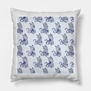 cats in hand drawn lines Pillow