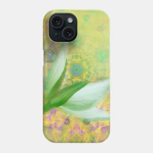 Bauhinia buds against textured green background Phone Case