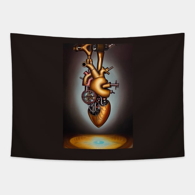 Steampunk mechanical heart Tapestry by Dendros-Studio