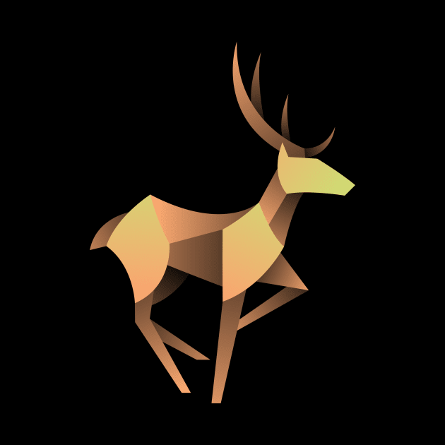 geometric deer by Aksa Inov