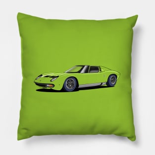 Lamborghini Miura in Verde (green) Pillow