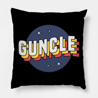 Guncle - Colorful Layered Retro Letters Pillow