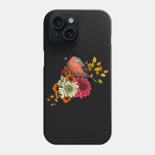 Bullfinch on autumn bouquet Phone Case