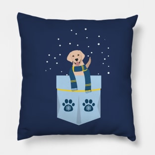 Labrador Retriever in Winter Paw Pocket Pillow