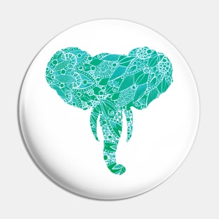 Turquoise Mandala Elephant Pin