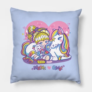 Rainbow friends retro girl Pillow