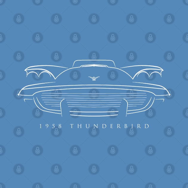 1958 Ford Thunderbird - front Stencil, white by mal_photography