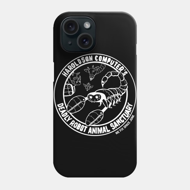 Haroldson Computer's Deadly Robot Animal Sanctuary Phone Case by Battle Bird Productions