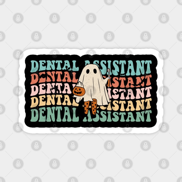 Spooky Dentist Hygienist Retro Dental Assistant Halloween Magnet by Nisrine