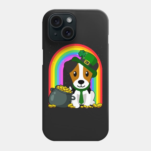 Jack Russell Rainbow Irish Clover St Patrick Day Dog Gift print Phone Case by theodoros20