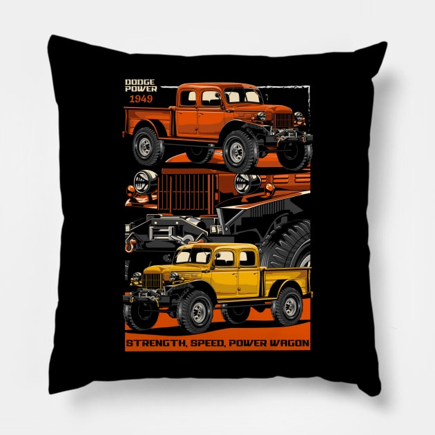 Power Wagon Off Road Truck Pillow by milatees