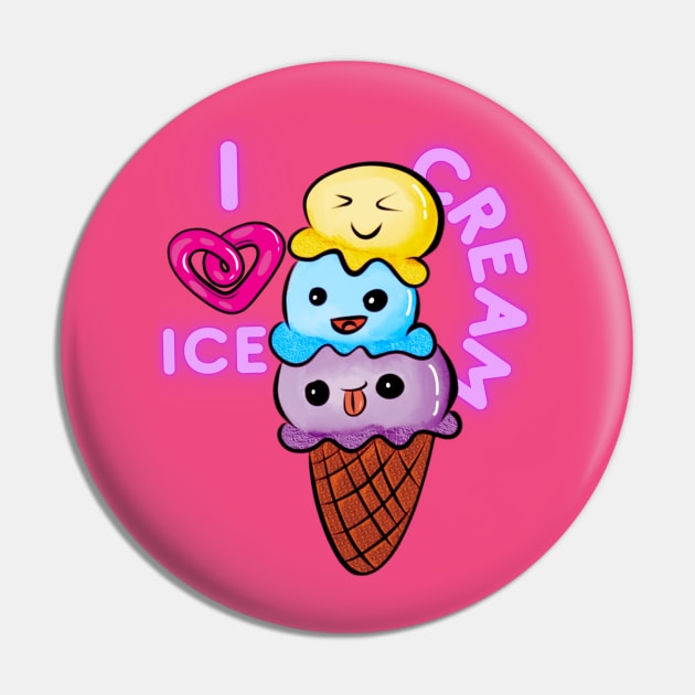 Sweet Delights - Kawaii Ice Cream Pin by Ms. MillieLeeHarper