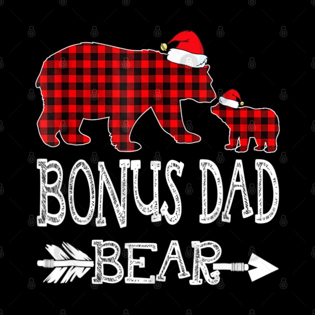 Bonus Dad Bear Red Plaid Buffalo Arrow Christmas Pajama by Mitsue Kersting