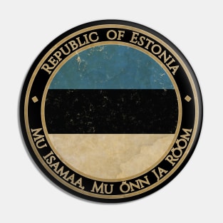 Vintage Republic of Estonia Europe European EU Flag Pin