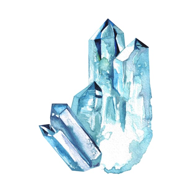 Aqua Aura Quartz Crystal by ancapora