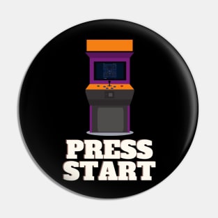 Press Start Arcade Gamer Apparel Pin