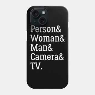 person woman man camera tv Phone Case