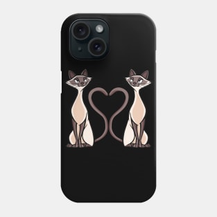 Love Siamese Cat Heart Kitten Cat Phone Case