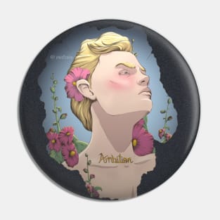 Alcea Rosea and Ambition With Background Pin