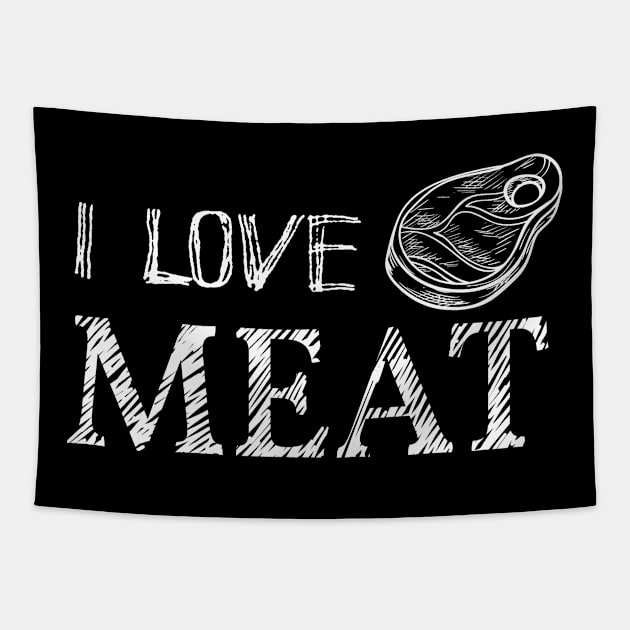 I Love Meat Tapestry by Phorase