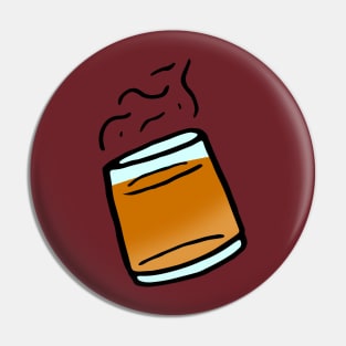 Simple Whiskey Glass Doodle Pin