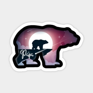 Papa Bear Moonlight T-Shirt Father's Day Tee Gift Magnet