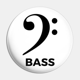 Bass Clef - Text On Bottom Pin