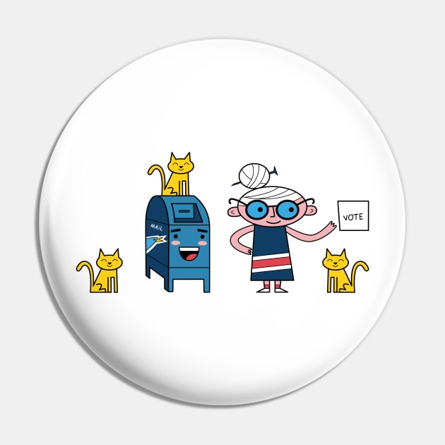 Cat Ladies Vote Pin by Andy McNally