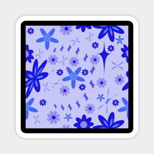 Floral pattern with leaves and flowers doodling style Magnet