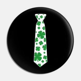 Irish Shamrock Clover Tie Funny St Patricks Day Pin