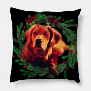 Lucky the Christmas Dog! Pillow