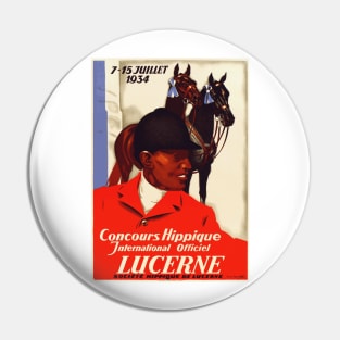 1934 International Horse Show, Lucerne Switzerland - Poster Art Pin