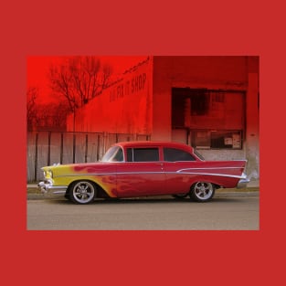 Red 1957 Chevy Flames T-Shirt