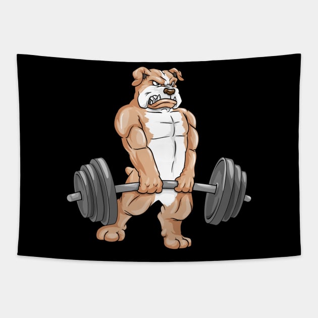 Bulldog Bodybuilding Barbell Bodybuilding Tapestry TeePublic