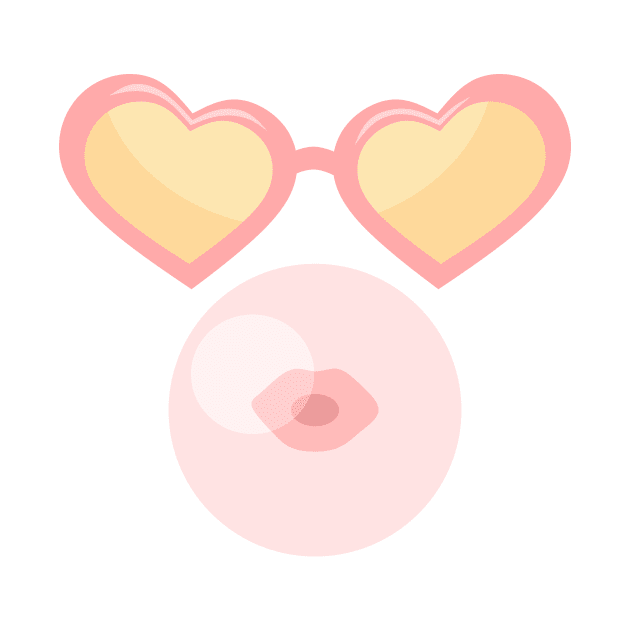 Heart shape sunglasses and bubble gum by SooperYela