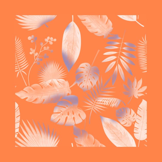 Orange hawaiian tropical pattern by CharlesWi