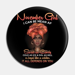 Queens Are Born In November Birthday T-Shirt for Black Women Pin