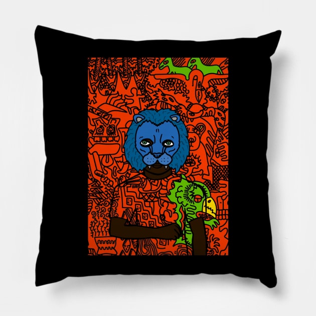 Presidential Elegance: NFT Character - MaleMask Doodle Inspired by Barack Obama on TeePublic Pillow by Hashed Art