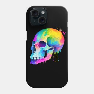 Paint Splatter Rainbow Skull Phone Case