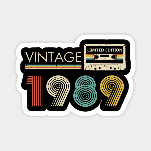 34th Birthday Vintage 1989 Limited Edition Cassette Tape Magnet by Brodrick Arlette Store