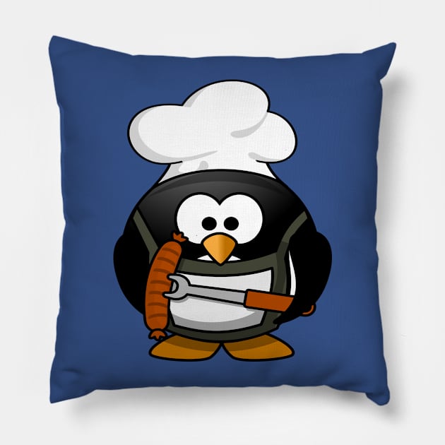 Penguin chef Pillow by Totallytees55