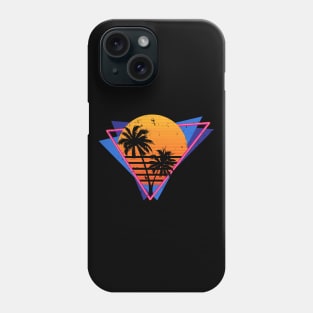 Distressed Retro Synthwave Inspired 80s Triangle Design Phone Case