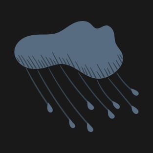 Single Stormy Cloud, Illustrated Raincloud in greys T-Shirt