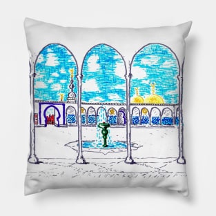 Main Mosque In Town Pillow