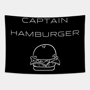 Captain Hamburger Typography White Design Tapestry